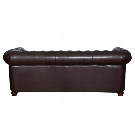 Sofa / kanapa Chesterfield York Pikowana Brązowa Trzyosobowa - 2